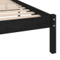 Cadre de lit sans matelas noir bois massif