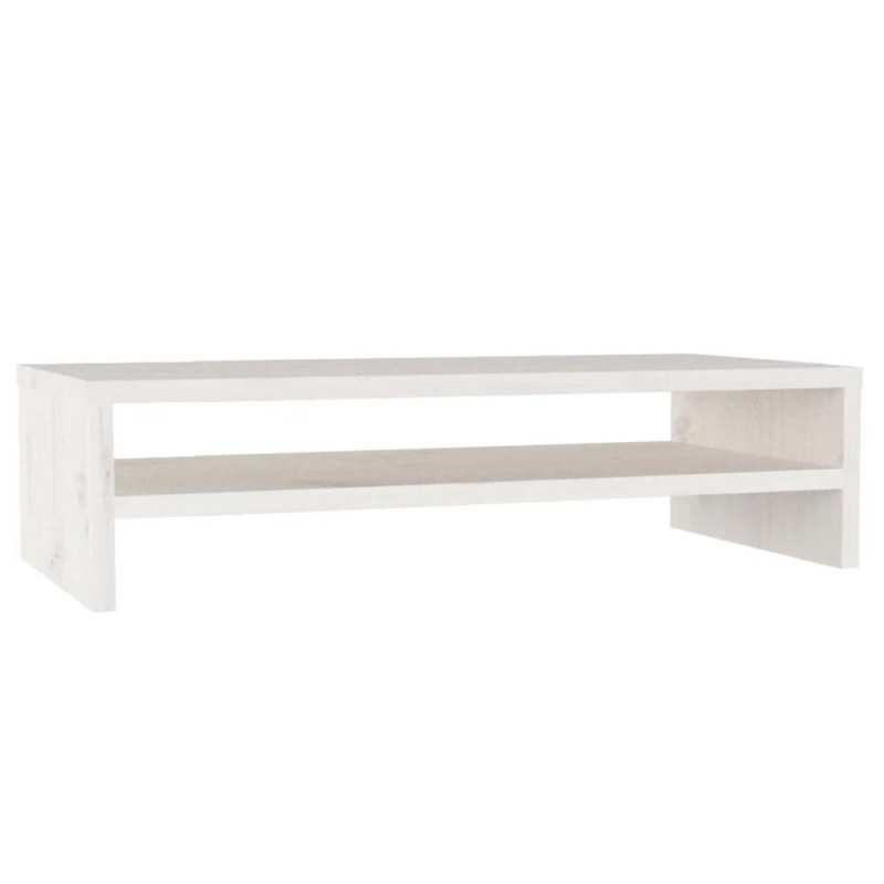 Support de moniteur Blanc 50x24x13 cm Bois de pin solide