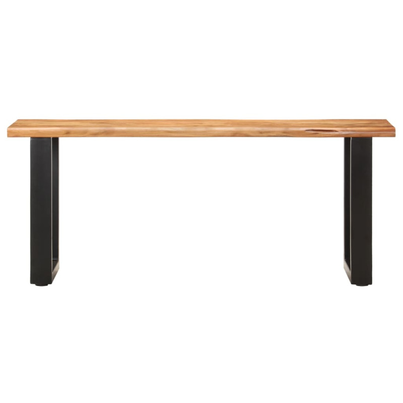 Banc au bord naturel du bois 110 cm Bois d acacia solide acier