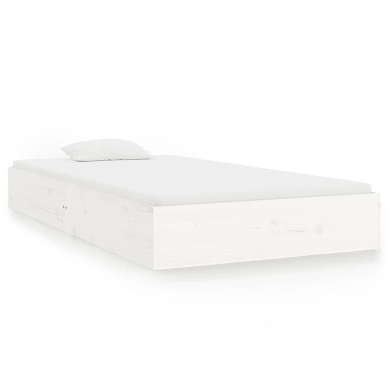 Cadre de lit sans matelas blanc bois massif 90x200 cm