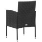 Chaises de jardin coussins noir lot de 4 noir résine tressée