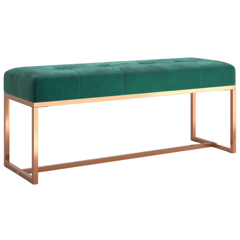 Banc Vert foncé 110x36x45 cm Velours