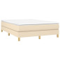 Cadre de lit sans matelas crème 140x190 cm tissu