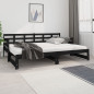 Lit coulissant sans matelas noir 2x(80x200)cm