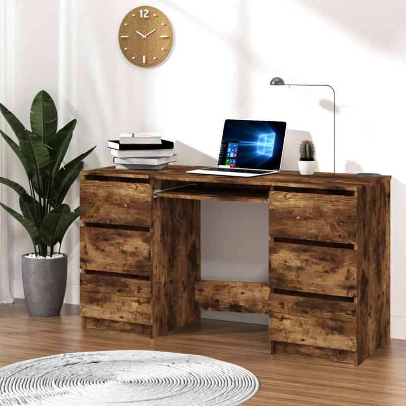 Bureau Chêne fumé 140x50x77 cm Bois d ingénierie