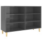 Buffet Gris brillant 103,5x35x70 cm bois d ingénierie