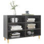 Buffet Gris brillant 103,5x35x70 cm bois d ingénierie