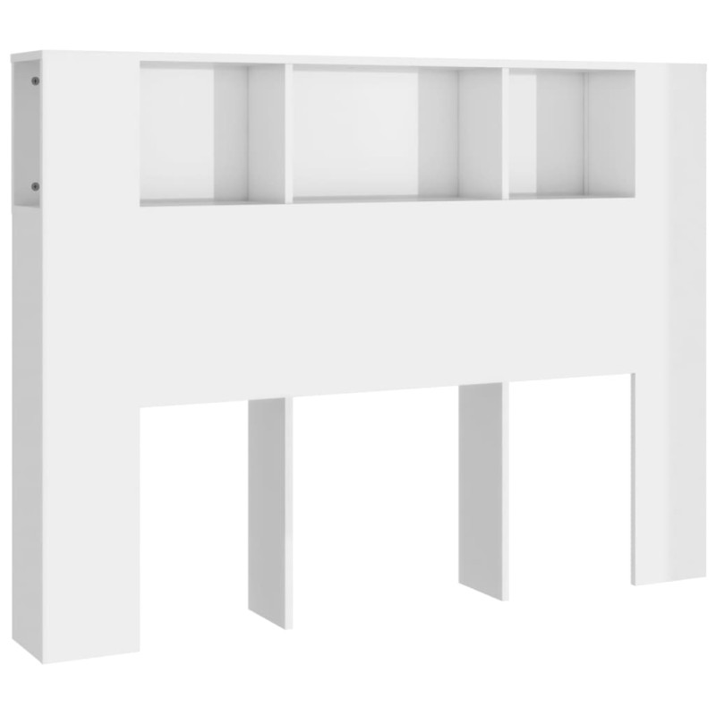 Armoire de tête de lit Blanc brillant 140x18,5x104,5 cm