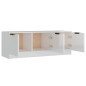 Meuble TV Blanc brillant 102x35x36,5 cm Bois d ingénierie