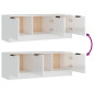 Meuble TV Blanc brillant 102x35x36,5 cm Bois d ingénierie