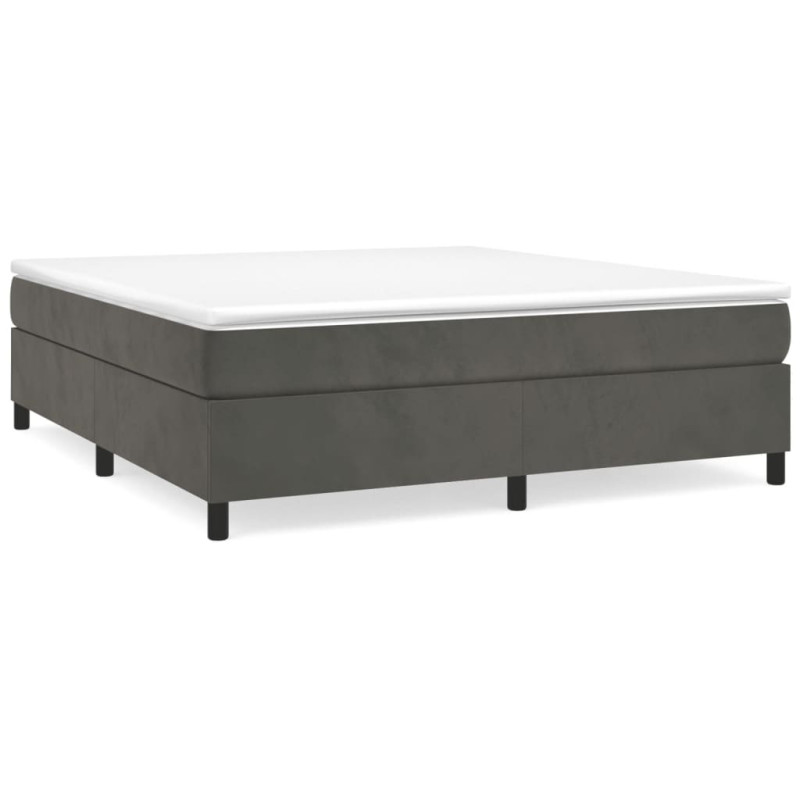 Cadre de lit sans matelas gris foncé 200x200 cm velours