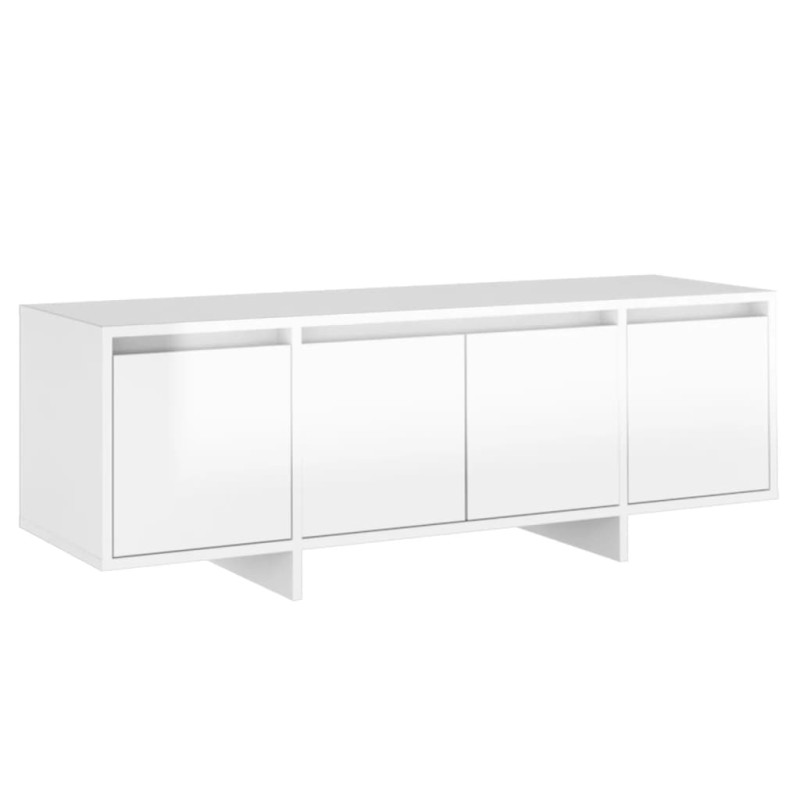 Meuble TV blanc brillant 120x30x40,5 cm bois d ingénierie