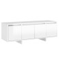 Meuble TV blanc brillant 120x30x40,5 cm bois d ingénierie