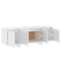 Meuble TV blanc brillant 120x30x40,5 cm bois d ingénierie