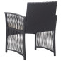 Fauteuils de jardin avec coussins lot de 2 Noir Résine tressée