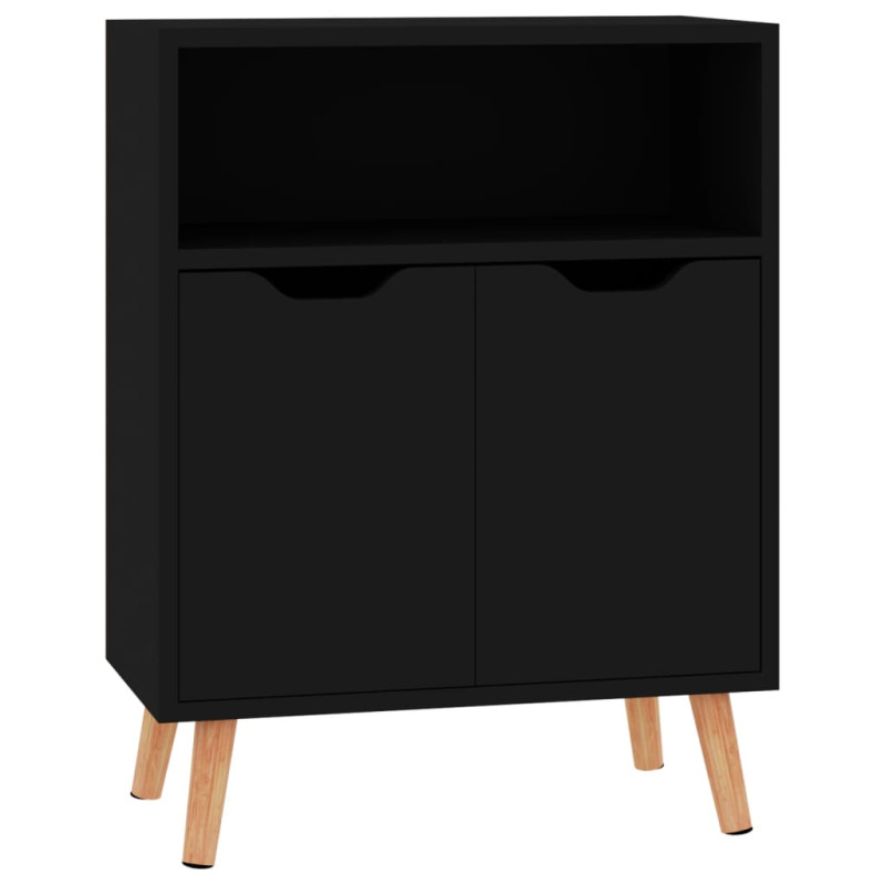 Buffet noir 60x30x72 cm bois d ingénierie