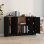 Buffets 3 pcs noir bois d ingénierie