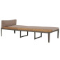 Chaise longue avec coussins Bois d acacia solide Marron