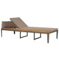 Chaise longue avec coussins Bois d acacia solide Marron