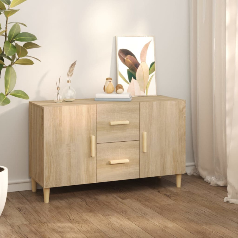 Buffet chêne sonoma 100x36x60 cm bois d ingénierie