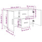 Buffet chêne sonoma 100x36x60 cm bois d ingénierie