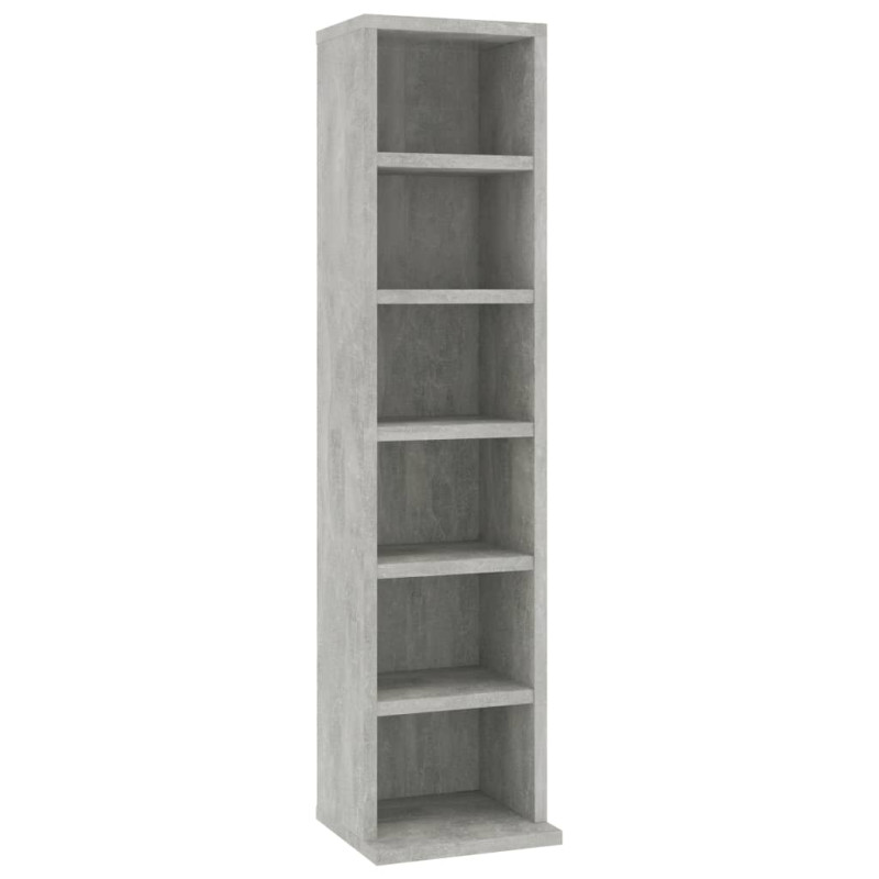 Armoire à CD Gris béton 21x20x88 cm Bois d ingénierie