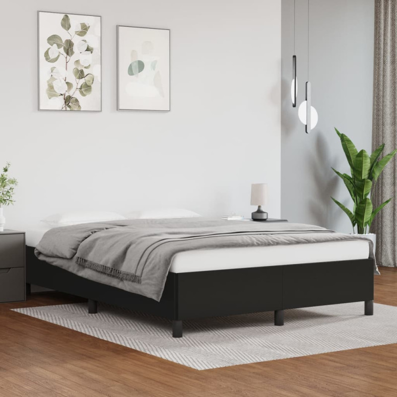 Cadre de lit sans matelas noir 140x190 cm similicuir