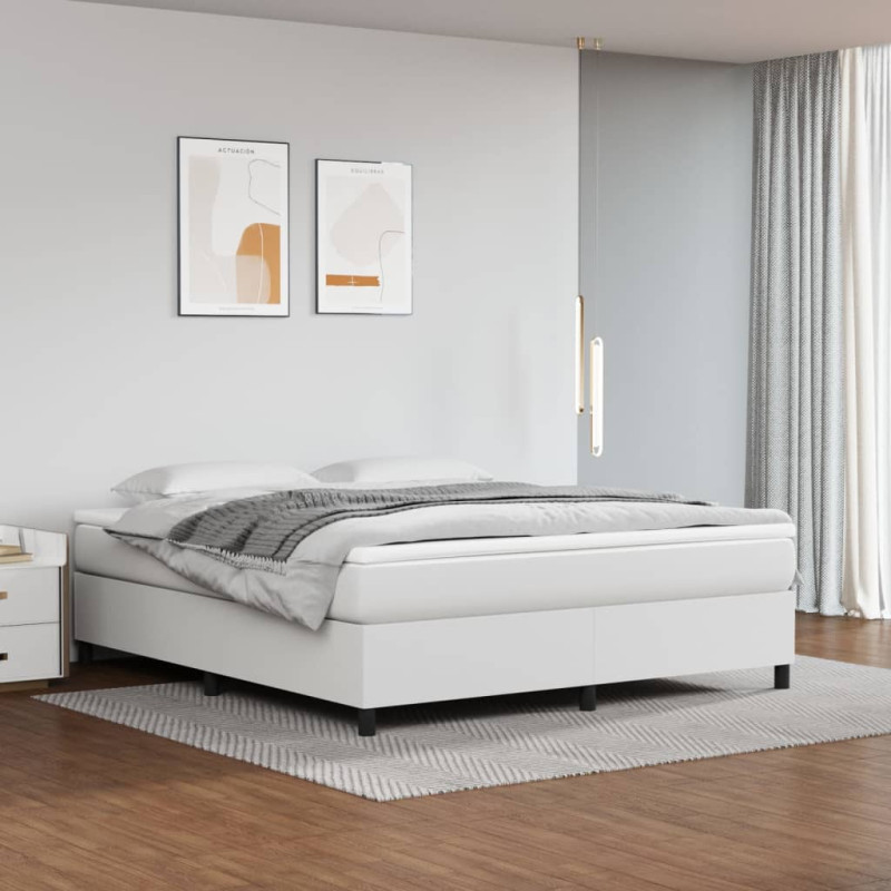 Cadre de lit sans matelas blanc 160x200 cm similicuir