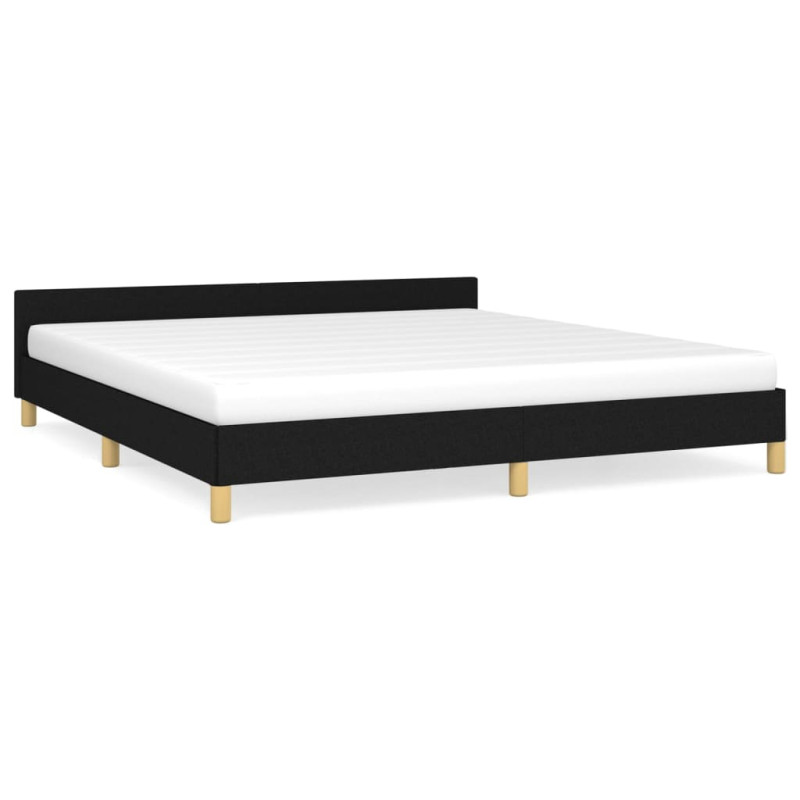 Cadre de lit sans matelas noir 160x200 cm tissu