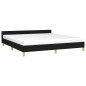 Cadre de lit sans matelas noir 160x200 cm tissu