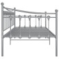 Cadre de canapé lit sans matelas gris métal 90x200 cm