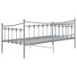 Cadre de canapé lit sans matelas gris métal 90x200 cm