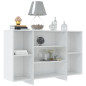 Buffet blanc brillant 120x30x75 cm bois d ingénierie