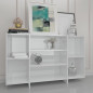 Buffet blanc brillant 120x30x75 cm bois d ingénierie