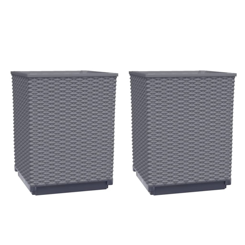 Jardinières 2 pcs bleu gris 30x30x37 cm polypropylène