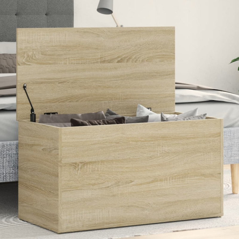 Coffre de rangement Chêne sonoma 84x42x46 cm Bois d ingénierie