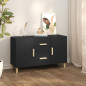 Buffet noir 100x36x60 cm bois d ingénierie