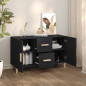 Buffet noir 100x36x60 cm bois d ingénierie