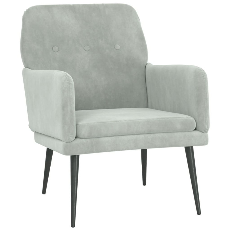 Fauteuil Gris clair 62x79x79 cm Velours