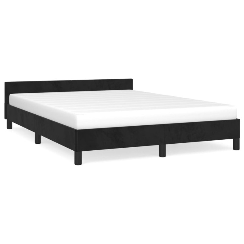 Cadre de lit sans matelas noir 140x190 cm velours