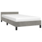 Cadre de lit sans matelas gris clair 90x190 cm velours