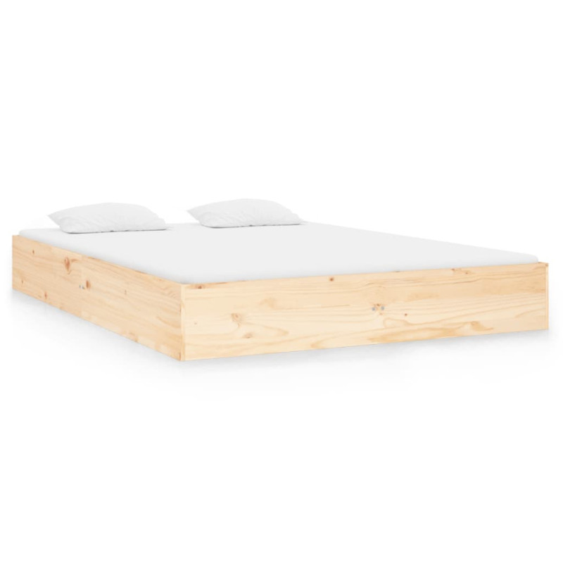 Cadre de lit sans matelas bois massif 120x190 cm