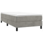 Cadre de lit sans matelas gris clair 90x190 cm velours