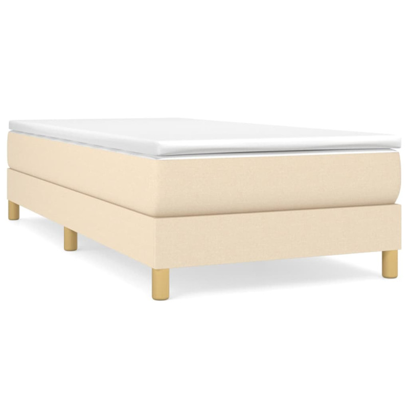 Cadre de lit sans matelas crème 100x200 cm tissu