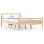 Cadre de lit sans matelas bois massif 140x190 cm