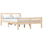 Cadre de lit sans matelas bois massif 140x190 cm