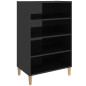 Buffet noir brillant 57x35x90 cm bois d ingénierie