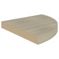 Étagère d angle flottante chêne 35x35x3,8 cm MDF