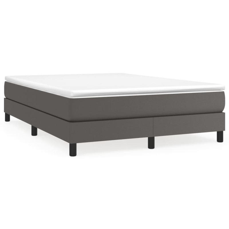 Cadre de lit sans matelas gris 140x190 cm similicuir