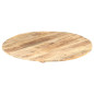 Dessus de table Bois de manguier solide Rond 15 16 mm 70 cm